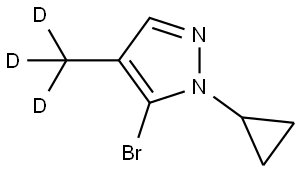 5-bromo-1-cyclopropyl-4-(methyl-d3)-1H-pyrazole Structure