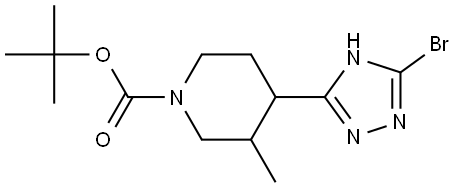 tert-butyl 4-(3-bromo-1H-1,2,4-triazol-5-yl)-3-methylpiperidine-1-carboxylate Structure