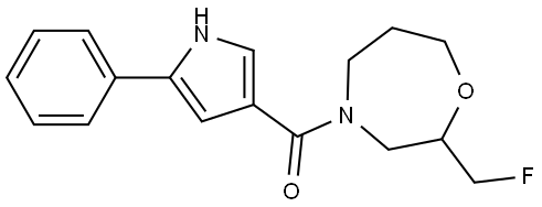 (2-(fluoromethyl)-1,4-oxazepan-4-yl)(5-phenyl-1H-pyrrol-3-yl)methanone Structure