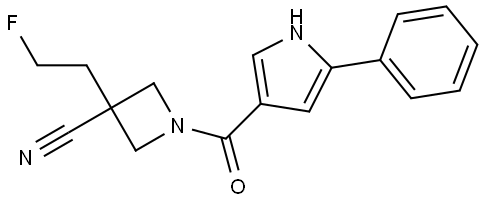 3-(2-fluoroethyl)-1-(5-phenyl-1H-pyrrole-3-carbonyl)azetidine-3-carbonitrile Structure