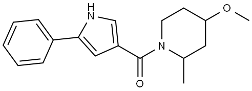 (4-methoxy-2-methylpiperidin-1-yl)(5-phenyl-1H-pyrrol-3-yl)methanone Structure