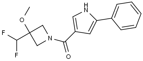 (3-(difluoromethyl)-3-methoxyazetidin-1-yl)(5-phenyl-1H-pyrrol-3-yl)methanone Structure