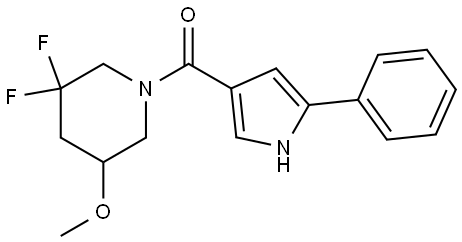 (3,3-difluoro-5-methoxypiperidin-1-yl)(5-phenyl-1H-pyrrol-3-yl)methanone Structure