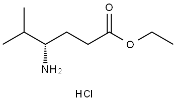 Hexanoic acid, 4-amino-5-methyl-, ethyl ester, hydrochloride (1:1), (4S)- Structure