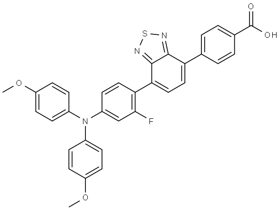 4-(7-(4-(bis(4-methoxyphenyl)amino)-2-fluorophenyl)benzo[c][1,2,5]thiadiazol-4-yl)benzoic acid Structure