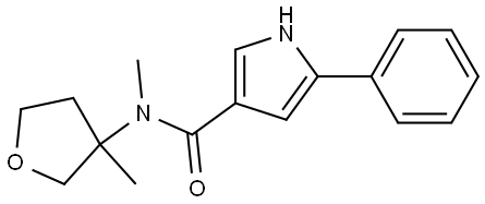 N-methyl-N-(3-methyltetrahydrofuran-3-yl)-5-phenyl-1H-pyrrole-3-carboxamide Structure