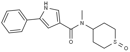 N-methyl-N-(1-oxidotetrahydro-2H-thiopyran-4-yl)-5-phenyl-1H-pyrrole-3-carboxamide Structure