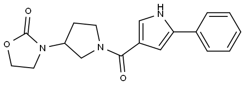 3-(1-(5-phenyl-1H-pyrrole-3-carbonyl)pyrrolidin-3-yl)oxazolidin-2-one Structure