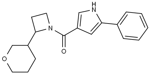 (5-phenyl-1H-pyrrol-3-yl)(2-(tetrahydro-2H-pyran-3-yl)azetidin-1-yl)methanone Structure