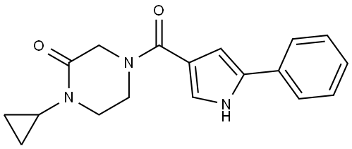 1-cyclopropyl-4-(5-phenyl-1H-pyrrole-3-carbonyl)piperazin-2-one Structure