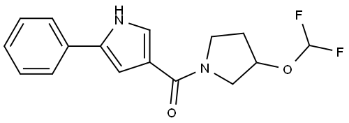 (3-(difluoromethoxy)pyrrolidin-1-yl)(5-phenyl-1H-pyrrol-3-yl)methanone Structure