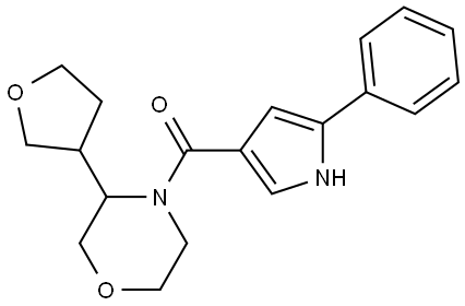 (5-phenyl-1H-pyrrol-3-yl)(3-(tetrahydrofuran-3-yl)morpholino)methanone Structure