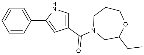 (2-ethyl-1,4-oxazepan-4-yl)(5-phenyl-1H-pyrrol-3-yl)methanone Structure