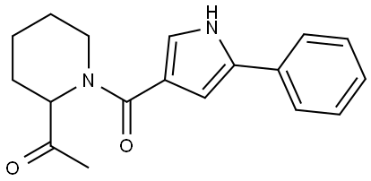 1-(1-(5-phenyl-1H-pyrrole-3-carbonyl)piperidin-2-yl)ethanone Structure