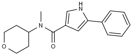 N-methyl-5-phenyl-N-(tetrahydro-2H-pyran-4-yl)-1H-pyrrole-3-carboxamide Structure