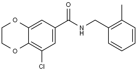 8-Chloro-2,3-dihydro-N-[(2-methylphenyl)methyl]-1,4-benzodioxin-6-carboxamide Structure