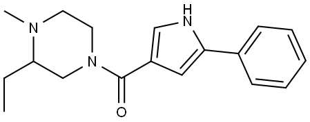 (3-ethyl-4-methylpiperazin-1-yl)(5-phenyl-1H-pyrrol-3-yl)methanone Structure