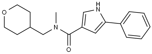 N-methyl-5-phenyl-N-((tetrahydro-2H-pyran-4-yl)methyl)-1H-pyrrole-3-carboxamide Structure