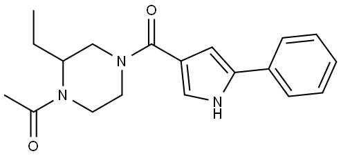 1-(2-ethyl-4-(5-phenyl-1H-pyrrole-3-carbonyl)piperazin-1-yl)ethanone Structure