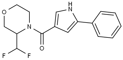 (3-(difluoromethyl)morpholino)(5-phenyl-1H-pyrrol-3-yl)methanone Structure