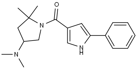 (4-(dimethylamino)-2,2-dimethylpyrrolidin-1-yl)(5-phenyl-1H-pyrrol-3-yl)methanone Structure