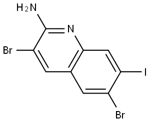 3,6-dibromo-7-iodoquinolin-2-amine Structure