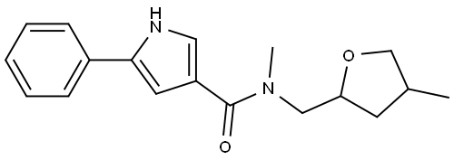 N-methyl-N-((4-methyltetrahydrofuran-2-yl)methyl)-5-phenyl-1H-pyrrole-3-carboxamide Structure