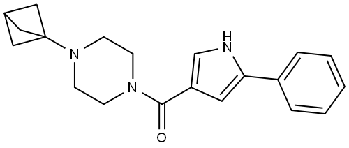 (4-(bicyclo[1.1.1]pentan-1-yl)piperazin-1-yl)(5-phenyl-1H-pyrrol-3-yl)methanone Structure