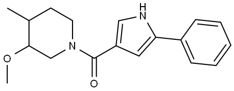 (3-methoxy-4-methylpiperidin-1-yl)(5-phenyl-1H-pyrrol-3-yl)methanone Structure