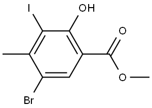 Methyl 5-bromo-2-hydroxy-3-iodo-4-methylbenzoate Structure