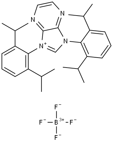 1H-Imidazo[4,5-b]pyrazinium, 1,3-bis[2,6-bis(1-methylethyl)phenyl]-, tetrafluoroborate(1-) (1:1) Structure
