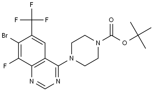 tert-butyl 4-(7-bromo-8-fluoro-6-(trifluoromethyl)quinazolin-4-yl)piperazine-1-carboxylate Structure