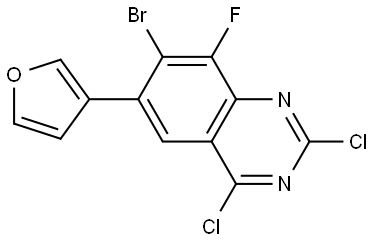 7-bromo-2,4-dichloro-8-fluoro-6-(3-furyl)quinazoline Structure