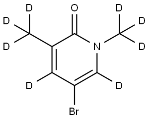 5-bromo-1,3-bis(methyl-d3)pyridin-2(1H)-one-4,6-d2 Structure