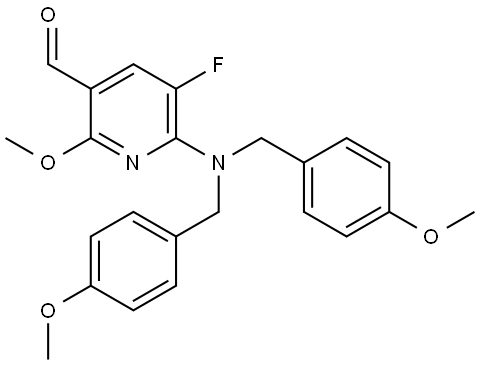 3-Pyridinecarboxaldehyde, 6-[bis[(4-methoxyphenyl)methyl]amino]-5-fluoro-2-methoxy- Structure