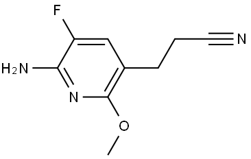 3-Pyridinepropanenitrile, 6-amino-5-fluoro-2-methoxy- Structure