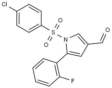 1-((4-chlorophenyl)sulfonyl)-5-(2-fluorophenyl)-1H-pyrrole-3-carbaldehyde Structure