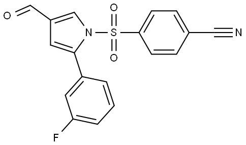 4-((2-(3-fluorophenyl)-4-formyl-1H-pyrrol-1-yl)sulfonyl)benzonitrile Structure