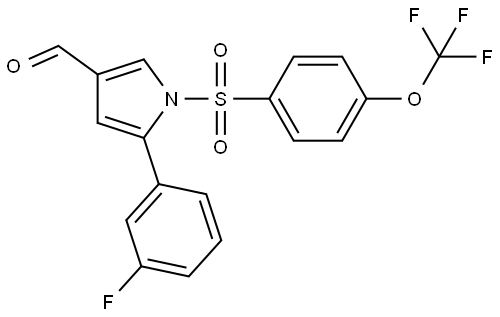 5-(3-fluorophenyl)-1-((4-(trifluoromethoxy)phenyl)sulfonyl)-1H-pyrrole-3-carbaldehyde Structure