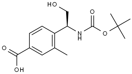 Benzoic acid, 4-[(1S)-1-[[(1,1-dimethylethoxy)carbonyl]amino]-2-hydroxyethyl]-3-methyl- Structure