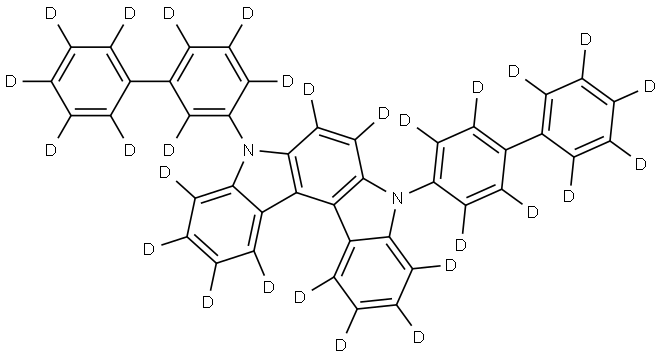 Indolo[2,3-c]carbazole-1,2,3,4,6,7,9,10,11,12-d10, 5-([1,1′-biphenyl]-3-yl-2,2′,3′,4,4′,5,5′,6,6′-d9)-8-([1,1′-biphenyl]-4-yl-2,2′,3,3′,4′,5,5′,6,6′-d9)-5,8-dihydro- Structure