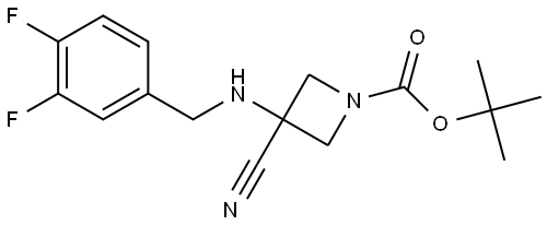 tert-butyl??3-cyano-3-((3,4-difluorobenzyl)amino)azetidine-1-carboxylate Structure