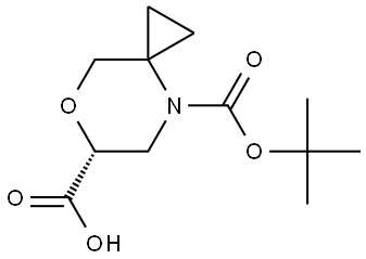 (R)-4-Boc-7-oxa-4-azaspiro[2.5]octane-6-carboxylic Acid Structure