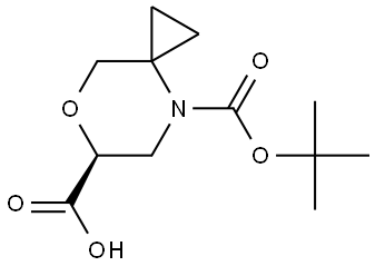 (S)-4-Boc-7-oxa-4-azaspiro[2.5]octane-6-carboxylic Acid Structure