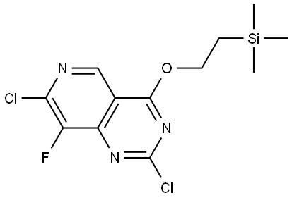 Pyrido[4,3-d]pyrimidine, 2,7-dichloro-8-fluoro-4-[2-(trimethylsilyl)ethoxy]- Structure