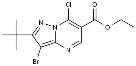 ethyl 3-bromo-2-(tert-butyl)-7-chloropyrazolo[1,5-a]pyrimidine-6-carboxylate Structure