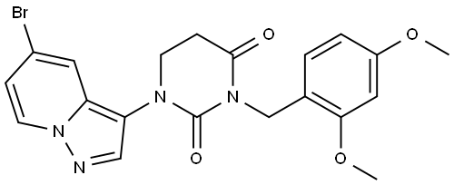 1-(5-bromopyrazolo[1,5-a]pyridin-3-yl)-3-(2,4-dimethoxybenzyl)dihydropyrimidine-2,4(1H,3H)-dione Structure