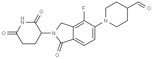 1-[2-(2,6-dioxo-3-piperidyl)-4-fluoro-1-oxoisoindolin-5-yl]piperidine-4-carbaldehyde Structure