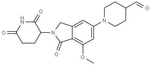 1-[2-(2,6-dioxo-3-piperidyl)-7-methoxy-1-oxoisoindolin-5-yl]piperidine-4-carbaldehyde Structure