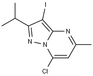 7-chloro-3-iodo-2-isopropyl-5-methylpyrazolo[1,5-a]pyrimidine Structure